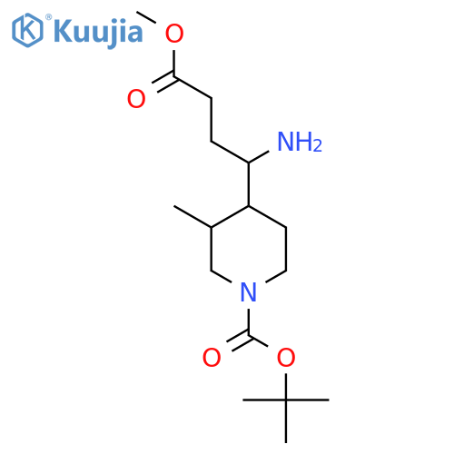 tert-butyl 4-(1-amino-4-methoxy-4-oxobutyl)-3-methylpiperidine-1-carboxylate structure