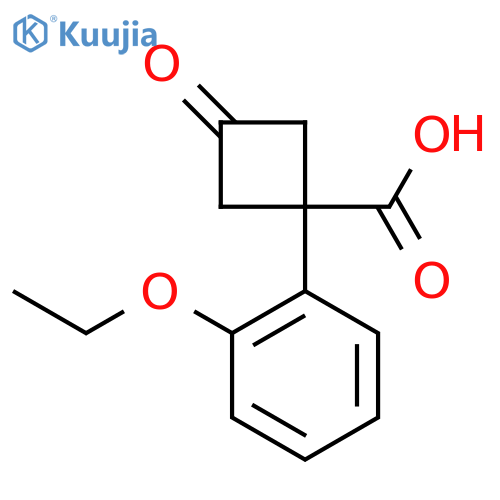 1-(2-ethoxyphenyl)-3-oxocyclobutane-1-carboxylic acid structure