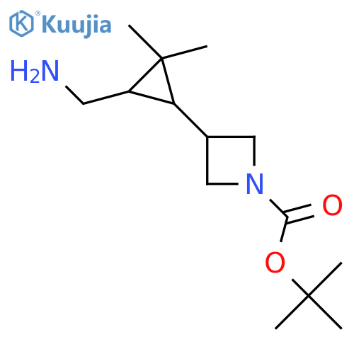 tert-butyl 3-3-(aminomethyl)-2,2-dimethylcyclopropylazetidine-1-carboxylate structure