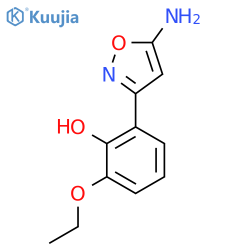 2-(5-amino-1,2-oxazol-3-yl)-6-ethoxyphenol structure