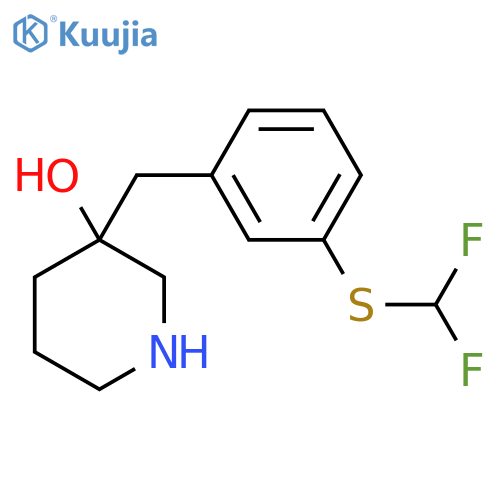 3-({3-(difluoromethyl)sulfanylphenyl}methyl)piperidin-3-ol structure
