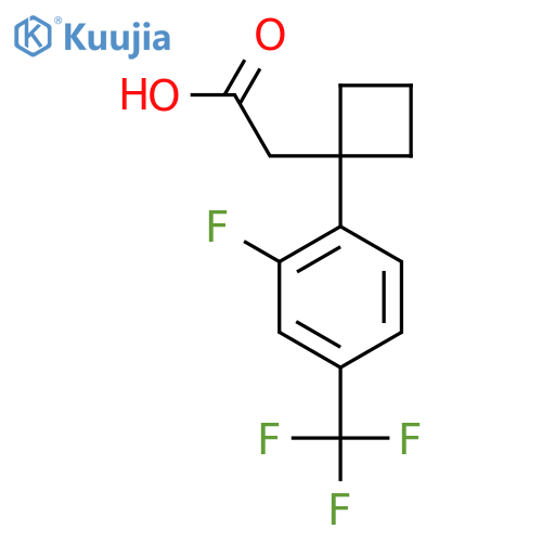 2-{1-2-fluoro-4-(trifluoromethyl)phenylcyclobutyl}acetic acid structure