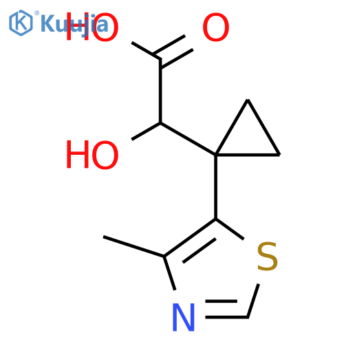 2-hydroxy-2-1-(4-methyl-1,3-thiazol-5-yl)cyclopropylacetic acid structure