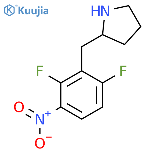 2-(2,6-difluoro-3-nitrophenyl)methylpyrrolidine structure