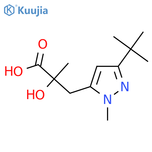3-(3-tert-butyl-1-methyl-1H-pyrazol-5-yl)-2-hydroxy-2-methylpropanoic acid structure