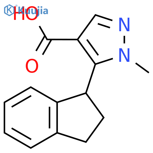 5-(2,3-dihydro-1H-inden-1-yl)-1-methyl-1H-pyrazole-4-carboxylic acid structure