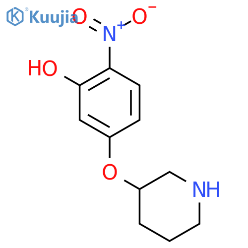 2-Nitro-5-(piperidin-3-yloxy)phenol structure