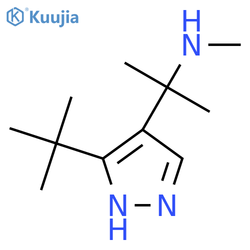 2-(3-tert-butyl-1H-pyrazol-4-yl)propan-2-yl(methyl)amine structure