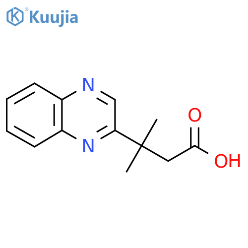 3-methyl-3-(quinoxalin-2-yl)butanoic acid structure