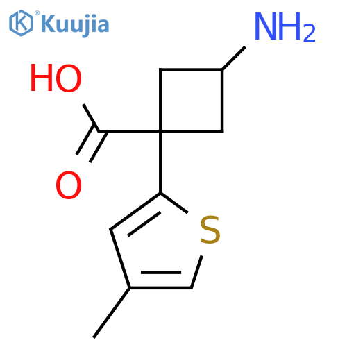 3-Amino-1-(4-methylthiophen-2-yl)cyclobutane-1-carboxylic acid structure