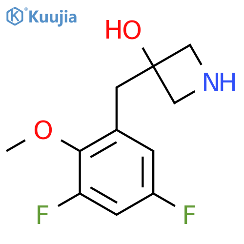3-(3,5-difluoro-2-methoxyphenyl)methylazetidin-3-ol structure