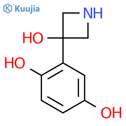 2-(3-hydroxyazetidin-3-yl)benzene-1,4-diol structure