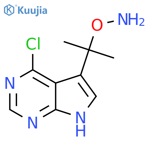 O-(2-{4-chloro-7H-pyrrolo2,3-dpyrimidin-5-yl}propan-2-yl)hydroxylamine structure