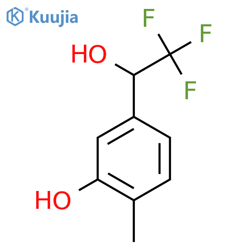 2-methyl-5-(2,2,2-trifluoro-1-hydroxyethyl)phenol structure