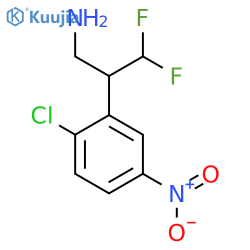 2-(2-chloro-5-nitrophenyl)-3,3-difluoropropan-1-amine structure