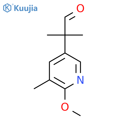 2-(6-methoxy-5-methylpyridin-3-yl)-2-methylpropanal structure