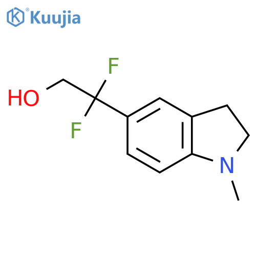 2,2-difluoro-2-(1-methyl-2,3-dihydro-1H-indol-5-yl)ethan-1-ol structure
