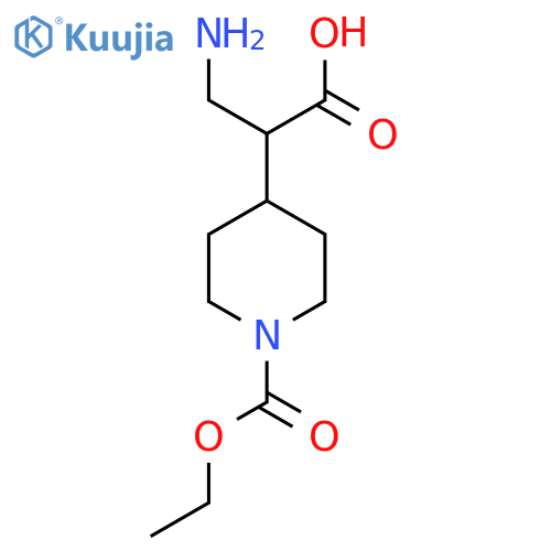 3-amino-2-1-(ethoxycarbonyl)piperidin-4-ylpropanoic acid structure