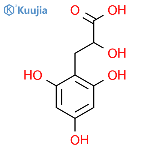 2-hydroxy-3-(2,4,6-trihydroxyphenyl)propanoic acid structure