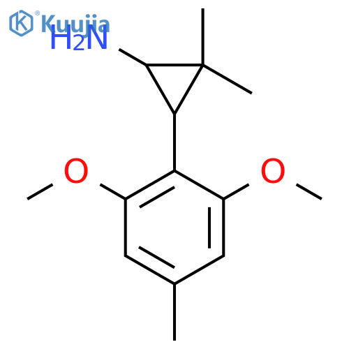 3-(2,6-dimethoxy-4-methylphenyl)-2,2-dimethylcyclopropan-1-amine structure