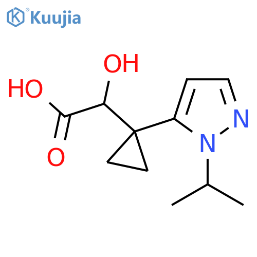 2-hydroxy-2-{1-1-(propan-2-yl)-1H-pyrazol-5-ylcyclopropyl}acetic acid structure