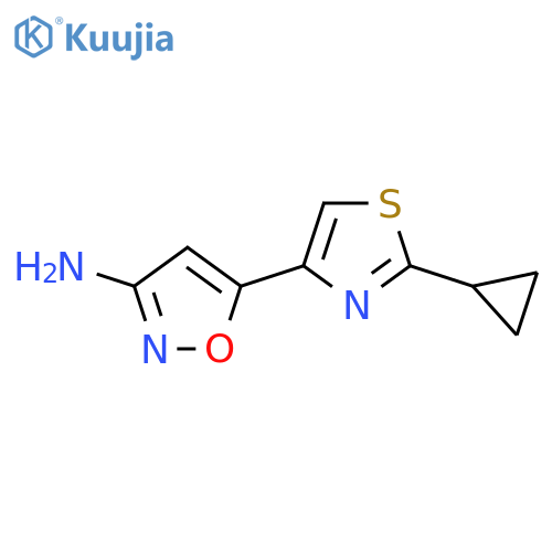 5-(2-cyclopropyl-1,3-thiazol-4-yl)-1,2-oxazol-3-amine structure
