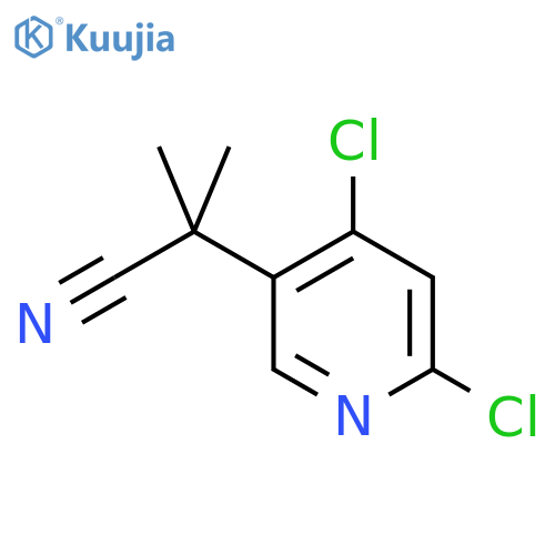 2-(4,6-dichloropyridin-3-yl)-2-methylpropanenitrile structure