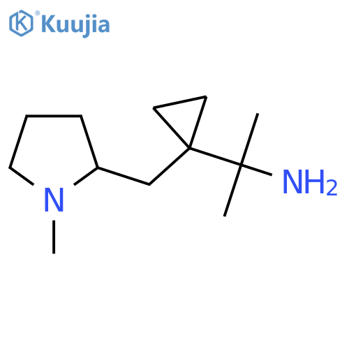 2-{1-(1-methylpyrrolidin-2-yl)methylcyclopropyl}propan-2-amine structure