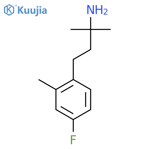 4-(4-fluoro-2-methylphenyl)-2-methylbutan-2-amine structure
