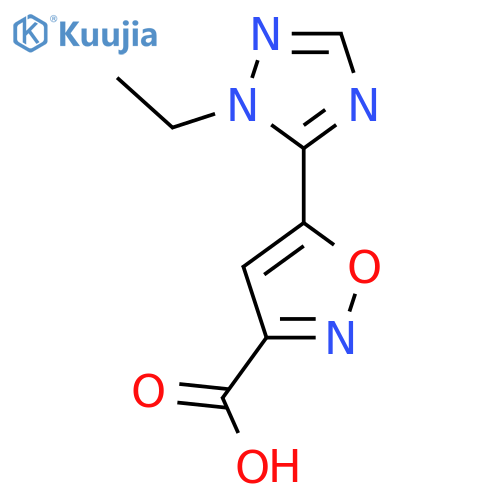 5-(1-ethyl-1H-1,2,4-triazol-5-yl)-1,2-oxazole-3-carboxylic acid structure