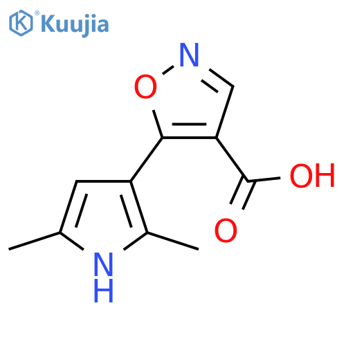 5-(2,5-dimethyl-1H-pyrrol-3-yl)-1,2-oxazole-4-carboxylic acid structure