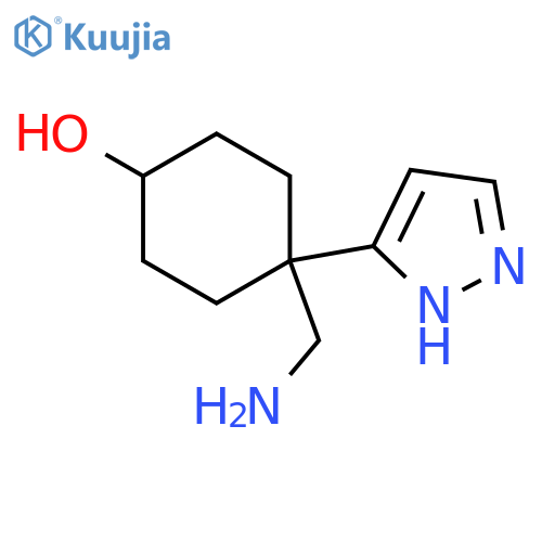 4-(aminomethyl)-4-(1H-pyrazol-3-yl)cyclohexan-1-ol structure