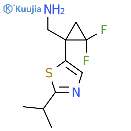{2,2-difluoro-1-2-(propan-2-yl)-1,3-thiazol-5-ylcyclopropyl}methanamine structure