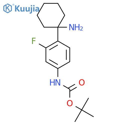 tert-butyl N-4-(1-aminocyclohexyl)-3-fluorophenylcarbamate structure