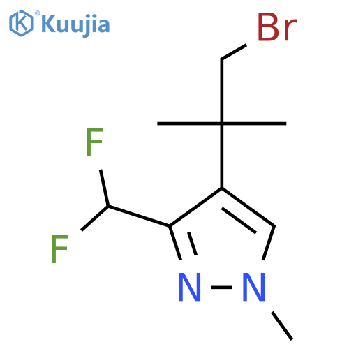 4-(1-bromo-2-methylpropan-2-yl)-3-(difluoromethyl)-1-methyl-1H-pyrazole structure