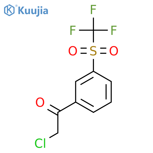 2-chloro-1-(3-trifluoromethanesulfonylphenyl)ethan-1-one structure