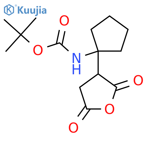 tert-butyl N-1-(2,5-dioxooxolan-3-yl)cyclopentylcarbamate structure