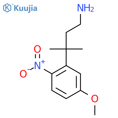 3-(5-methoxy-2-nitrophenyl)-3-methylbutan-1-amine structure
