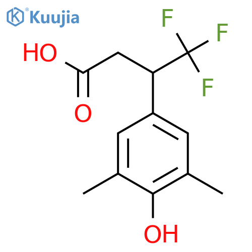 4,4,4-trifluoro-3-(4-hydroxy-3,5-dimethylphenyl)butanoic acid structure