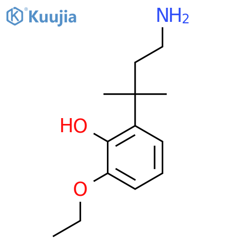 2-(4-amino-2-methylbutan-2-yl)-6-ethoxyphenol structure