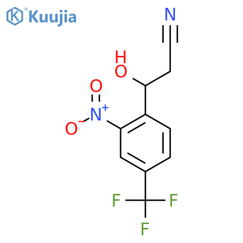 3-hydroxy-3-2-nitro-4-(trifluoromethyl)phenylpropanenitrile structure