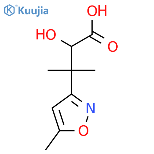 2-hydroxy-3-methyl-3-(5-methyl-1,2-oxazol-3-yl)butanoic acid structure