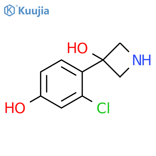3-(2-chloro-4-hydroxyphenyl)azetidin-3-ol structure