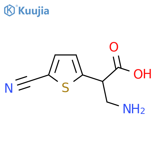 3-amino-2-(5-cyanothiophen-2-yl)propanoic acid structure