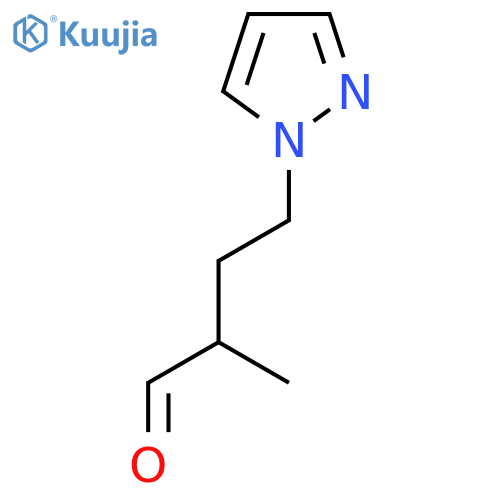 2-methyl-4-(1H-pyrazol-1-yl)butanal structure