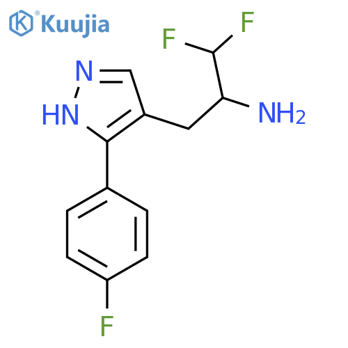 1,1-difluoro-3-3-(4-fluorophenyl)-1H-pyrazol-4-ylpropan-2-amine structure