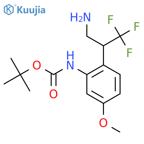 tert-butyl N-2-(3-amino-1,1,1-trifluoropropan-2-yl)-5-methoxyphenylcarbamate structure