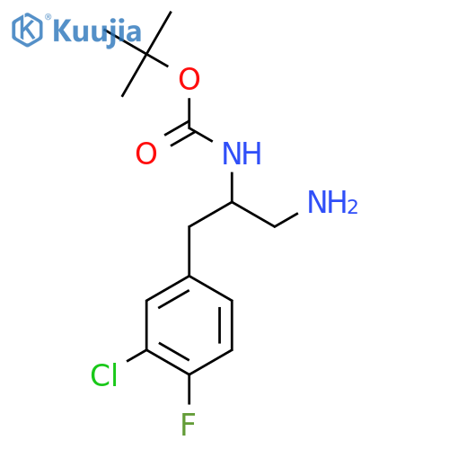tert-butyl N-1-amino-3-(3-chloro-4-fluorophenyl)propan-2-ylcarbamate structure