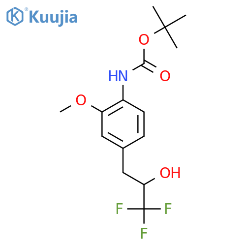 tert-butyl N-2-methoxy-4-(3,3,3-trifluoro-2-hydroxypropyl)phenylcarbamate structure