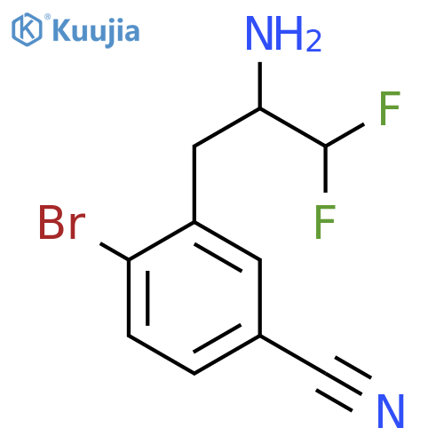 3-(2-amino-3,3-difluoropropyl)-4-bromobenzonitrile structure